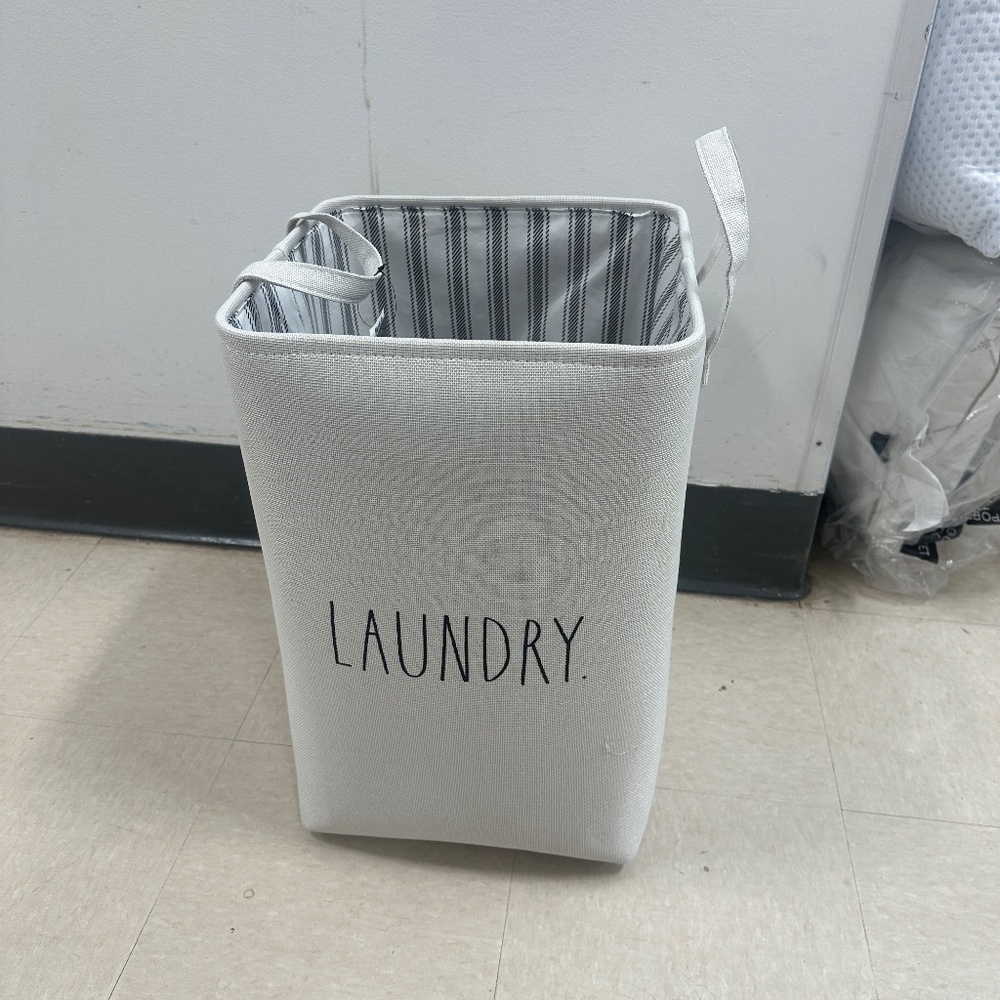 Rae Dunn laundry hamper basket